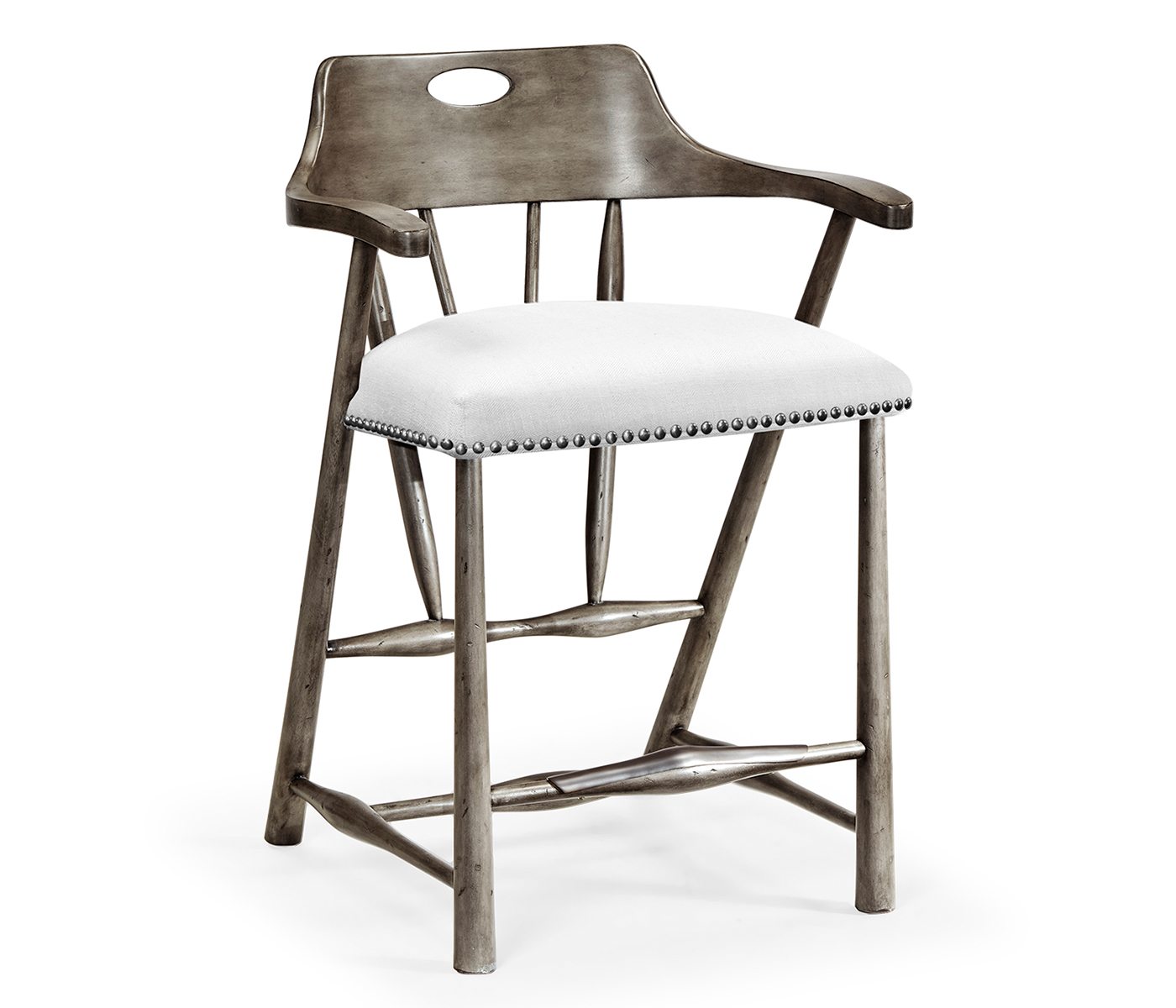Smokers Style Antique Dark Grey Counter Stool