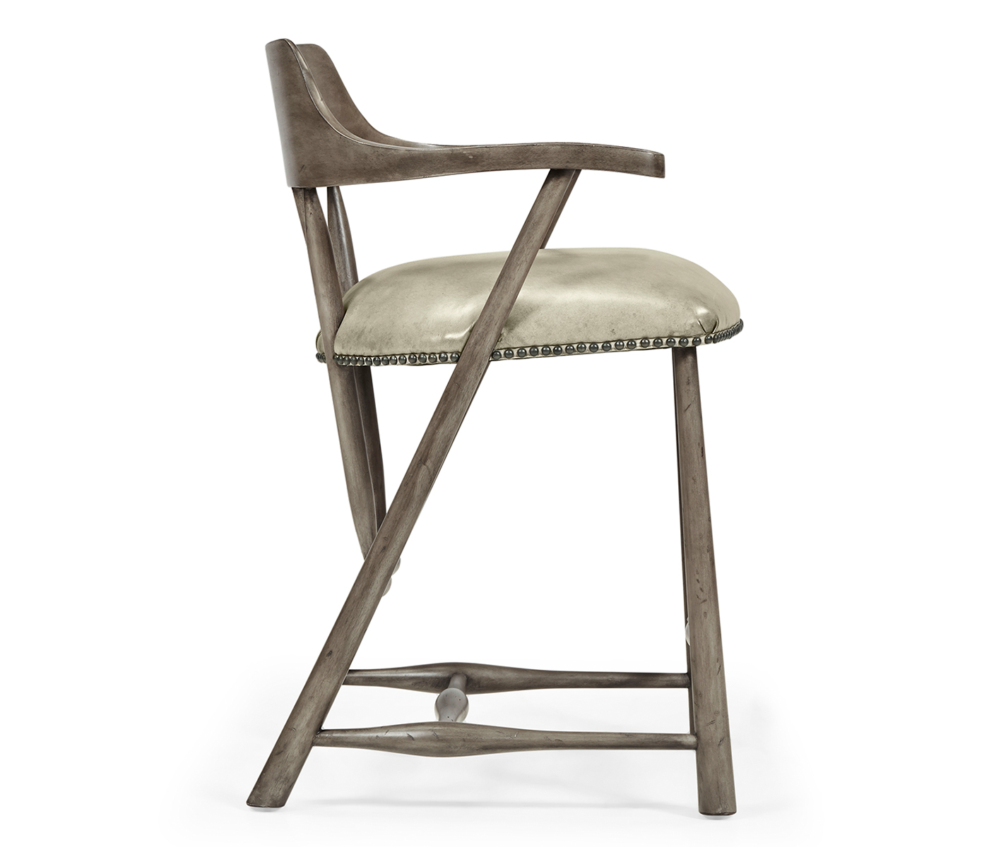 Smokers Style Antique Dark Grey Counter Stool