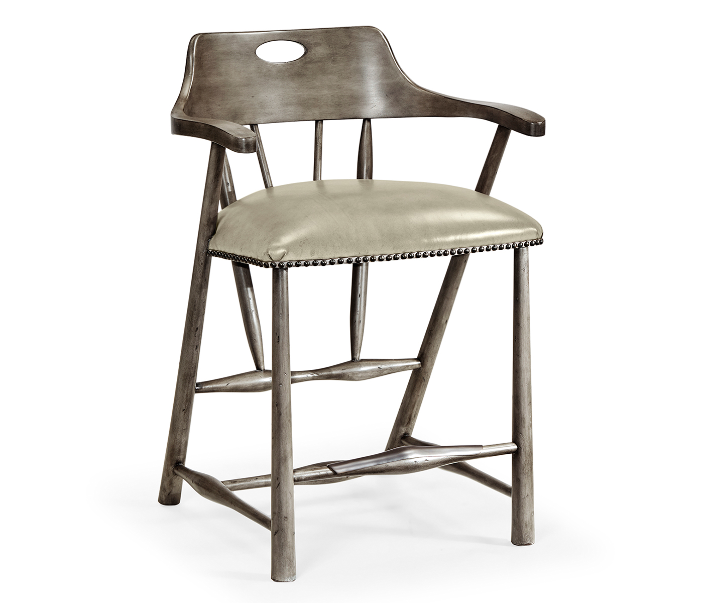 Smokers Style Antique Dark Grey Counter Stool