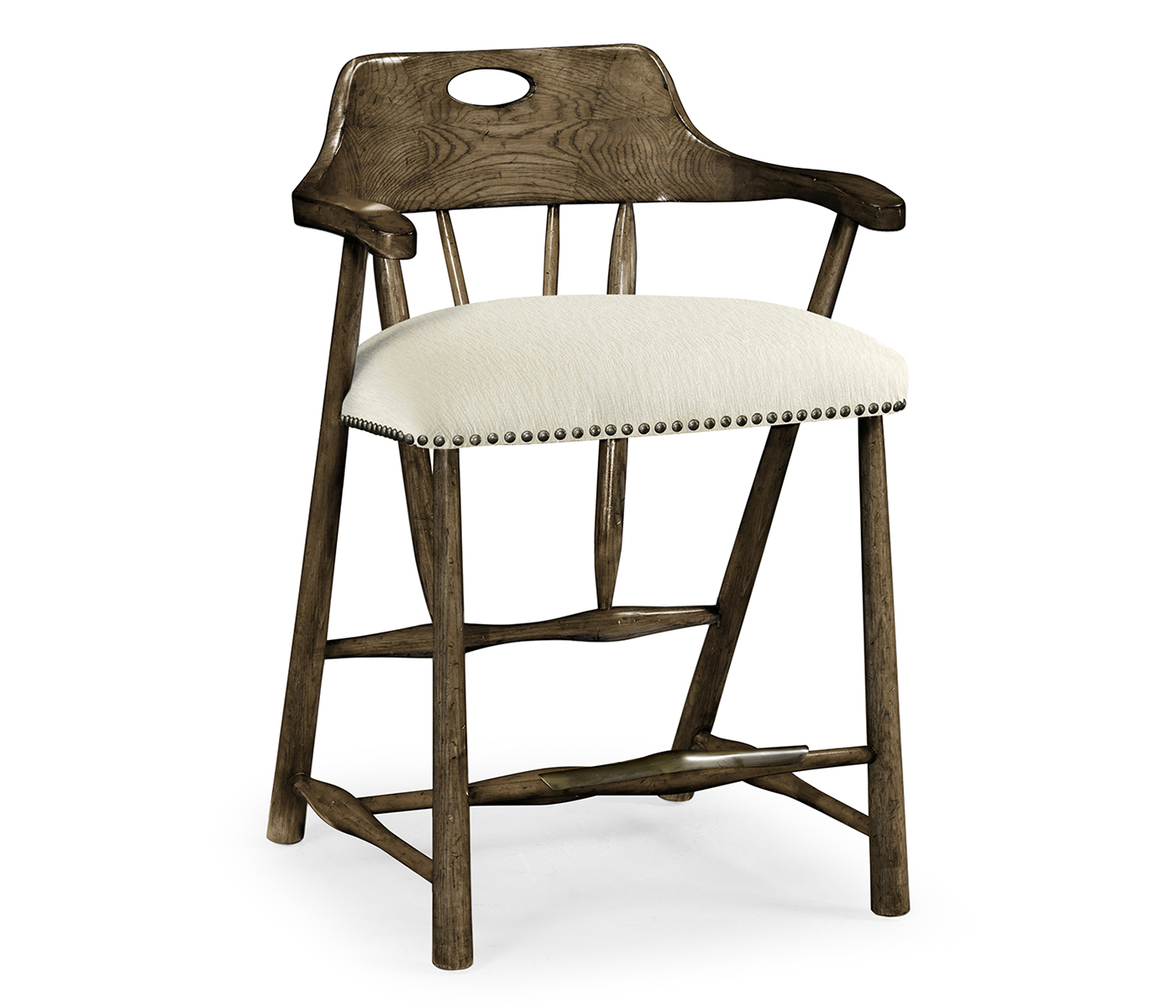 Smokers Style Dark Driftwood Counter Stool