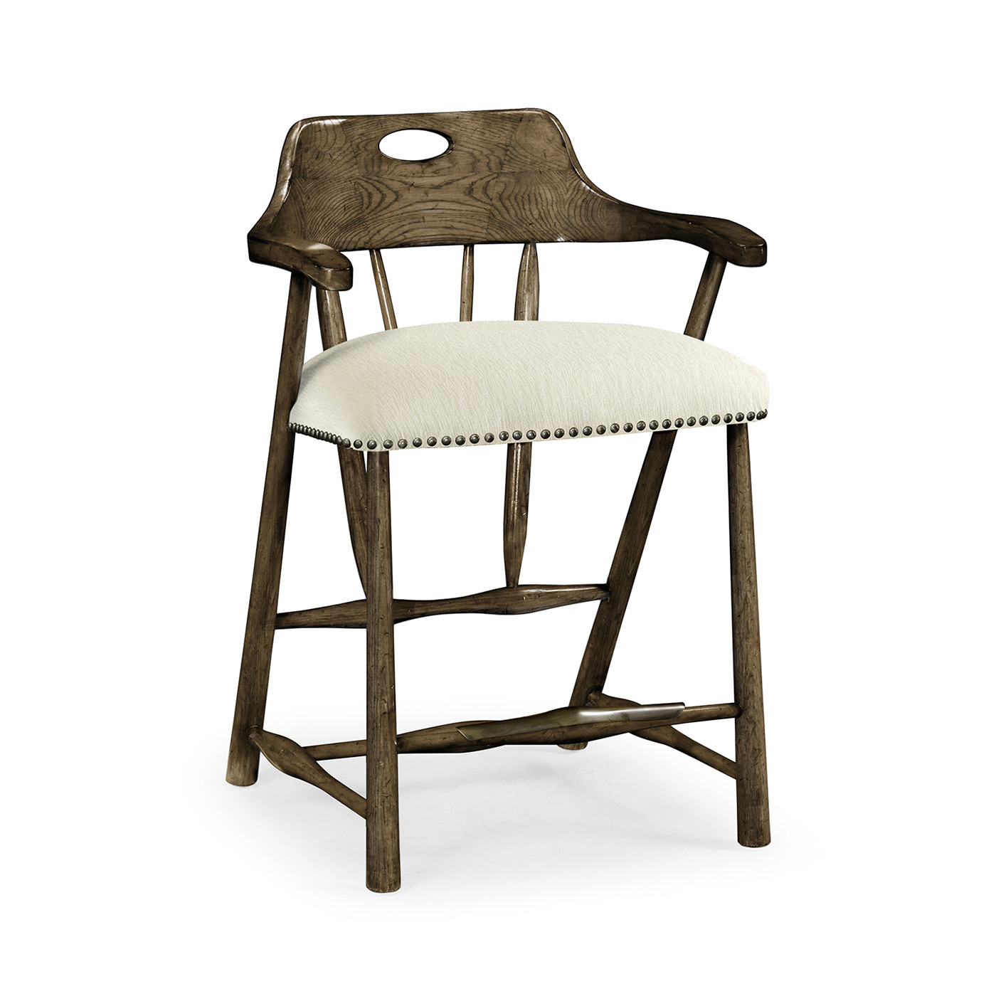 Smokers Style Dark Driftwood Counter Stool