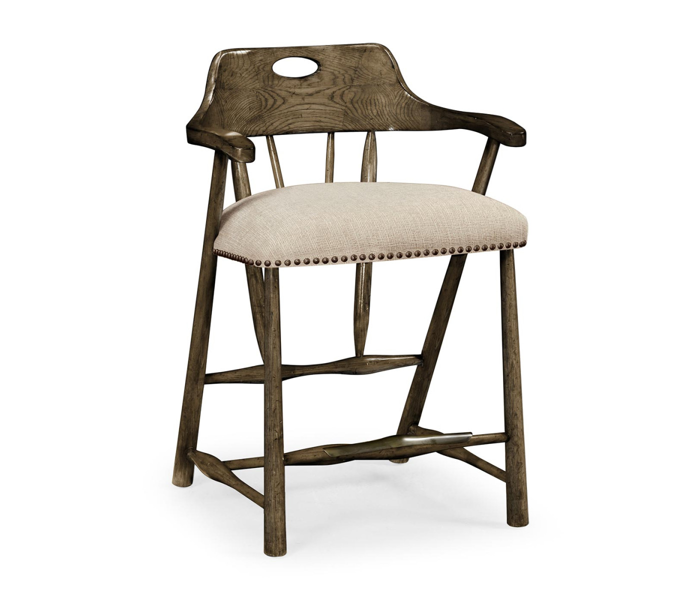 Smokers Style Dark Driftwood Counter Stool
