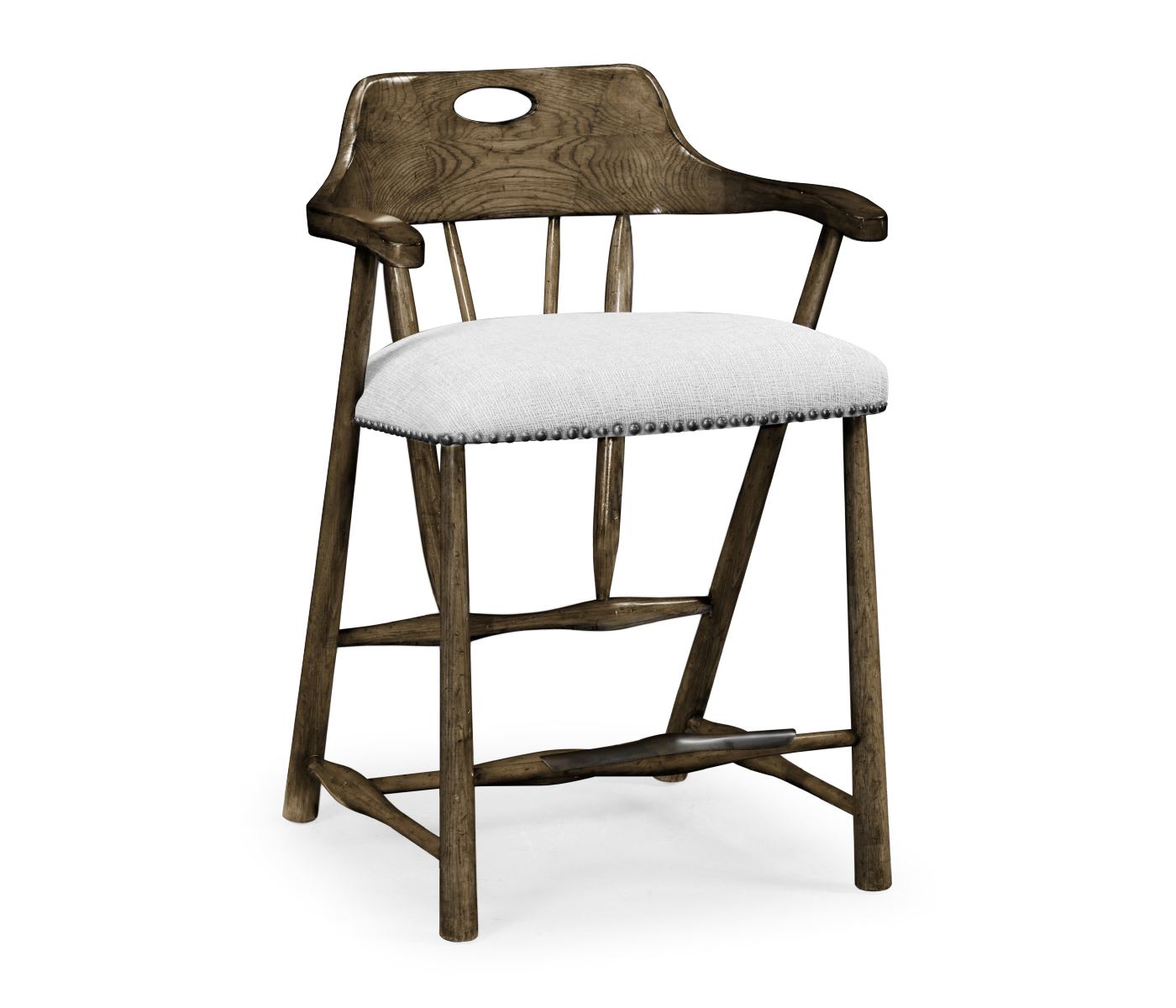 Smokers Style Dark Driftwood Counter Stool