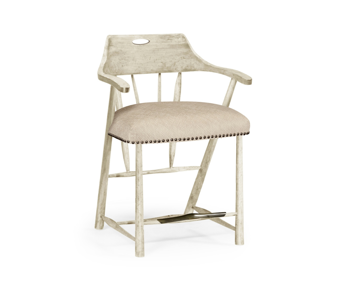 Smokers Style Whitewash Driftwood Counter Stool