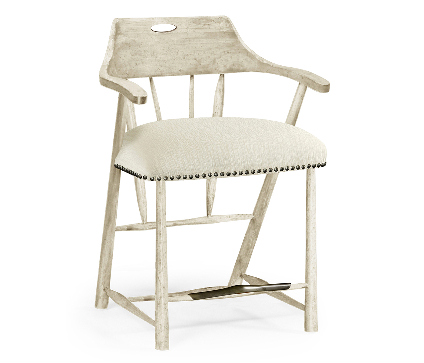 Smokers Style Whitewash Driftwood Counter Stool