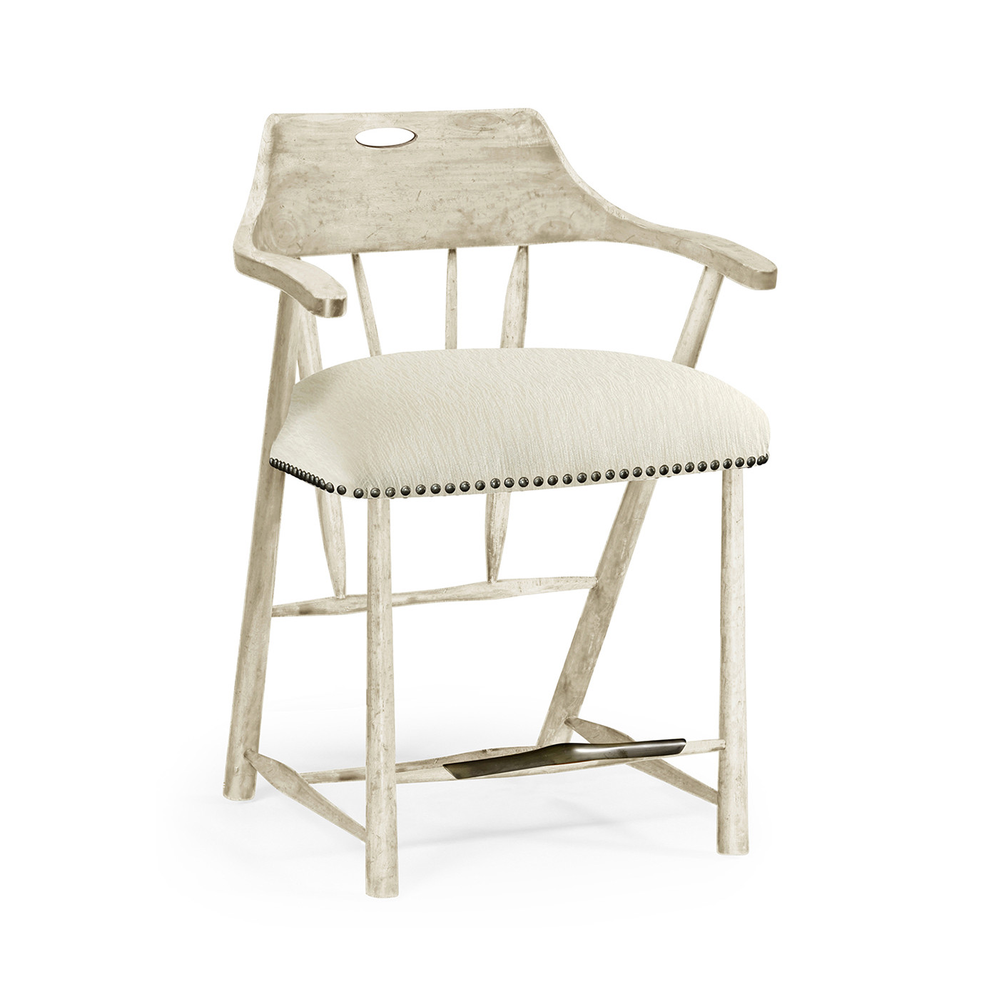 Smokers Style Whitewash Driftwood Counter Stool