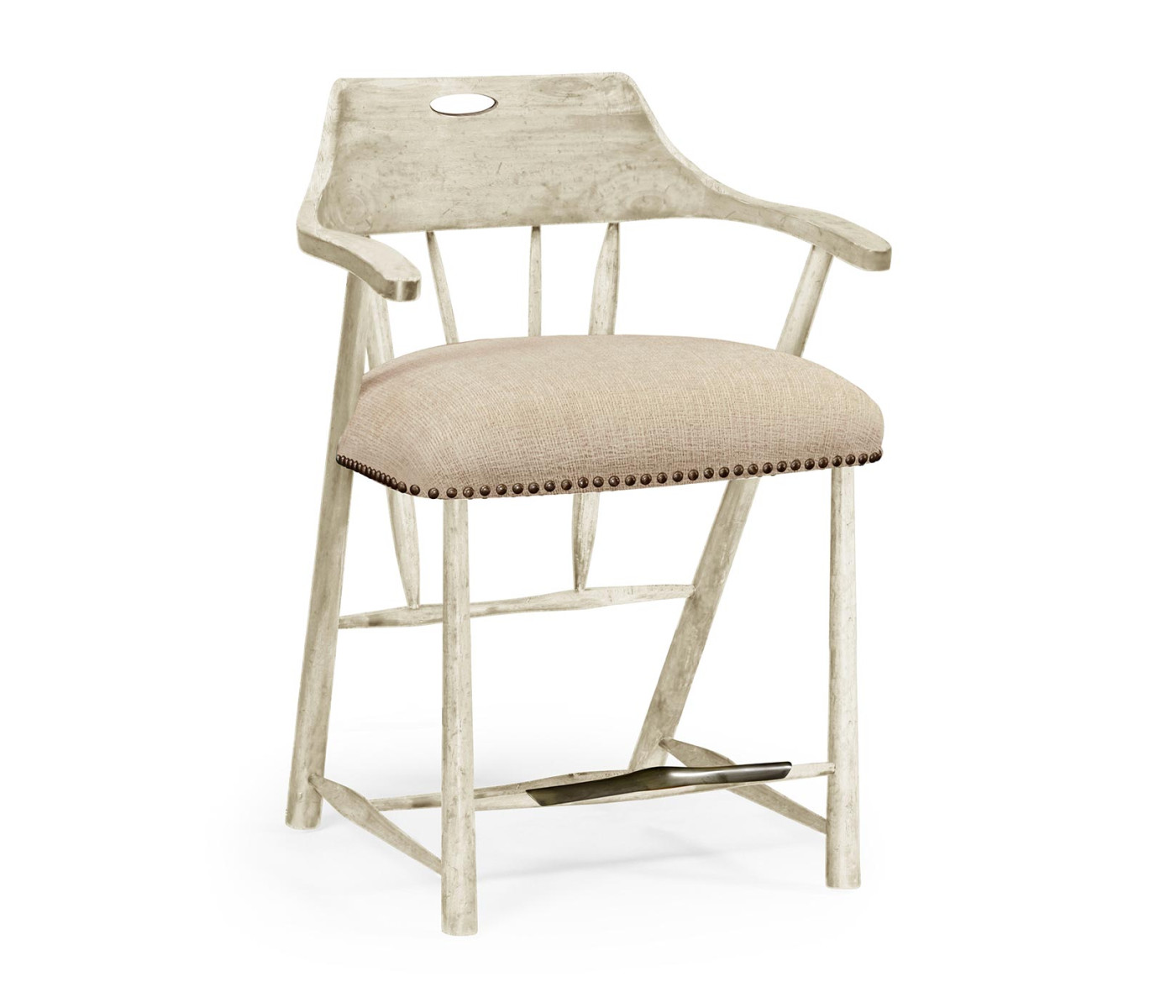 Smokers Style Whitewash Driftwood Counter Stool