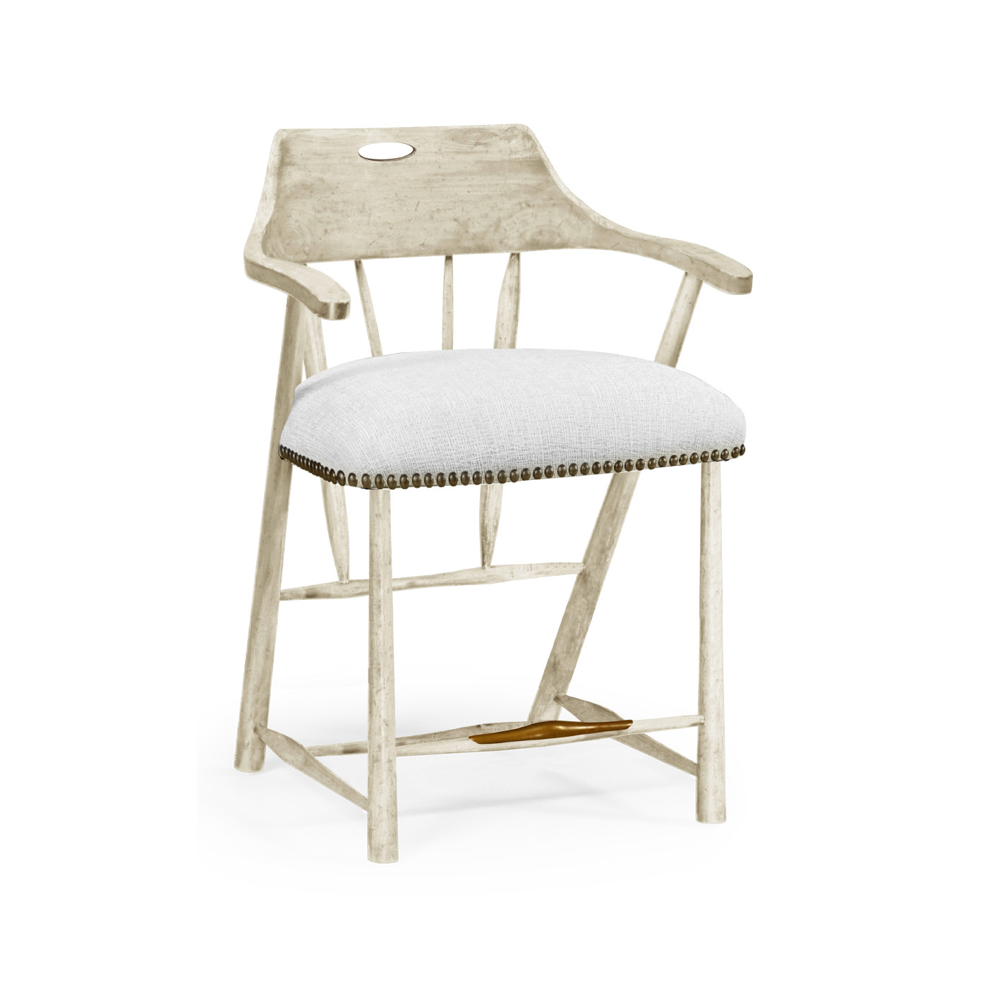 Smokers Style Whitewash Driftwood Counter Stool
