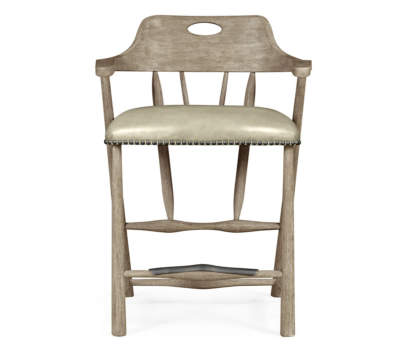 Smokers Style Grey Oak Counter Stool