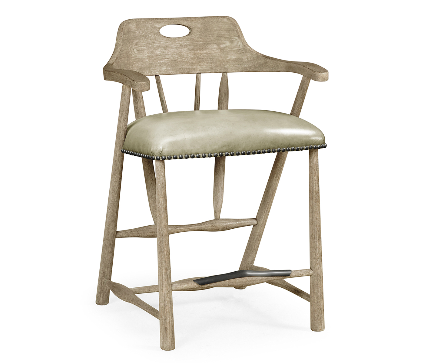 Smokers Style Grey Oak Counter Stool