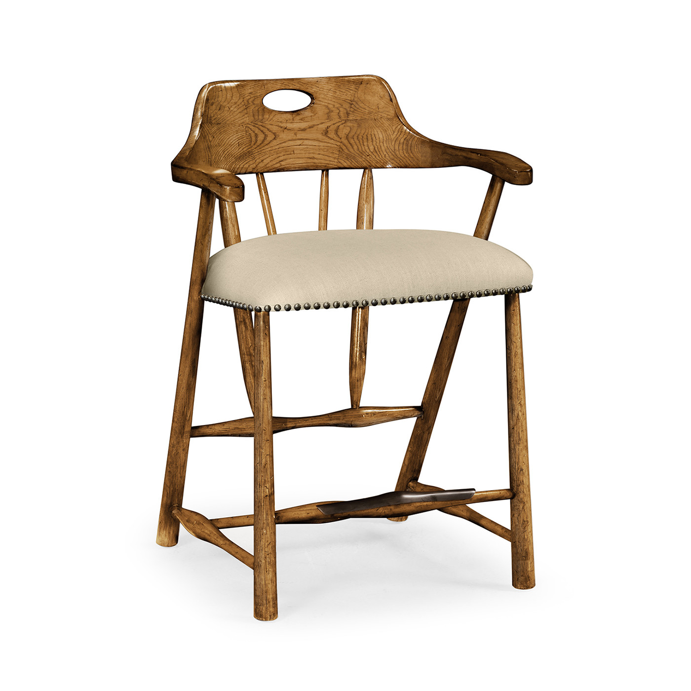 Smokers Style Light Brown Chestnut Counter Stool