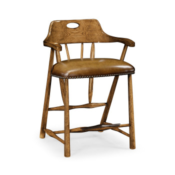 Smokers Style Light Brown Chestnut Counter Stool