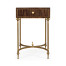 Rectangular Dark Santos & Brass End Table