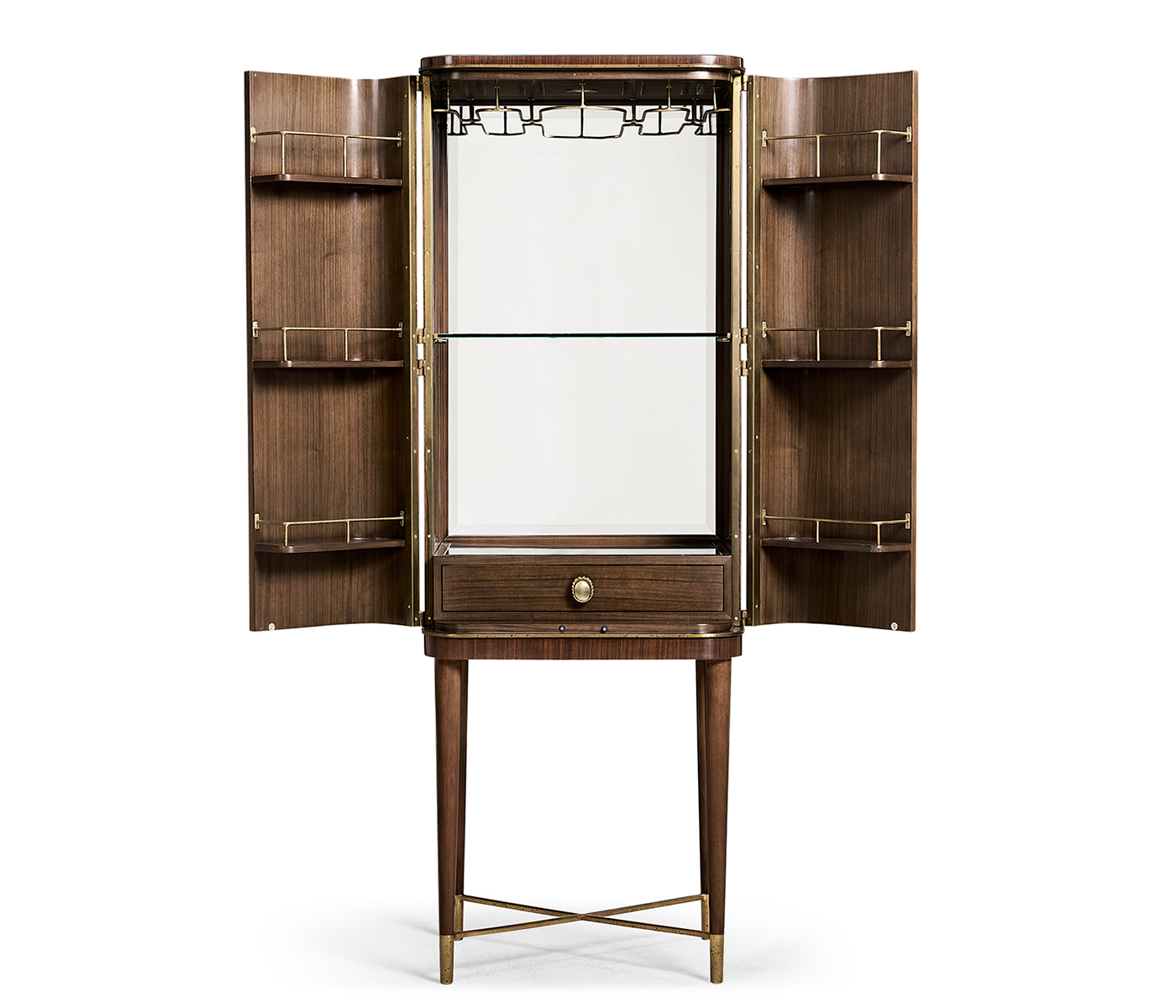 Handpainted on Light Gold Foil Drinks Cabinet