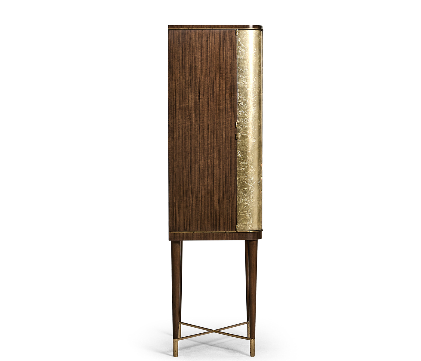 Handpainted on Light Gold Foil Drinks Cabinet