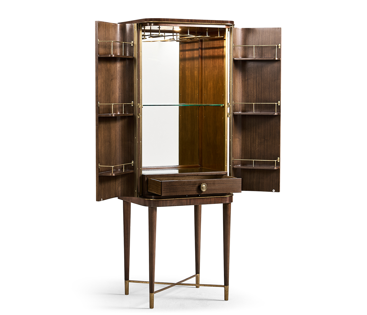 Handpainted on Light Gold Foil Drinks Cabinet