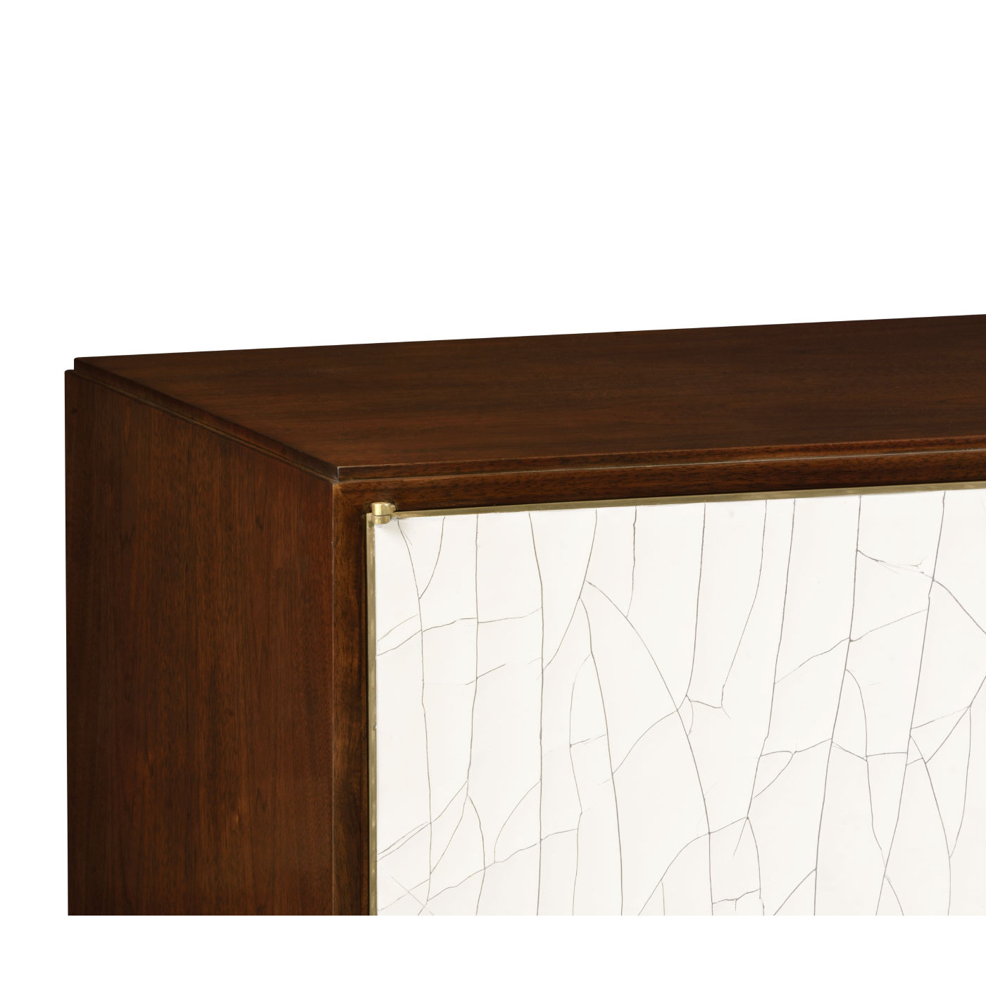 Walnut & Crackle Cloth Lacquered Server