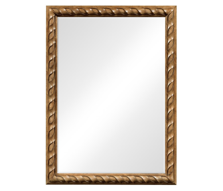 Large Rectangular English Brown Oak Hanging Mirror