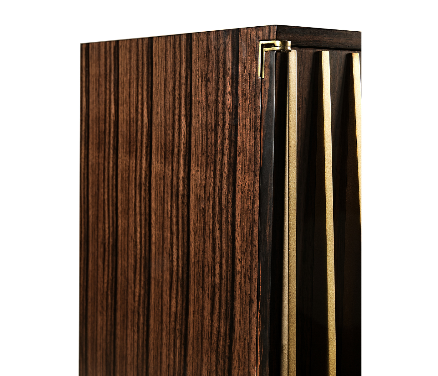 Ebony & Ribbed Antique Satin Brass Drinks Cabinet