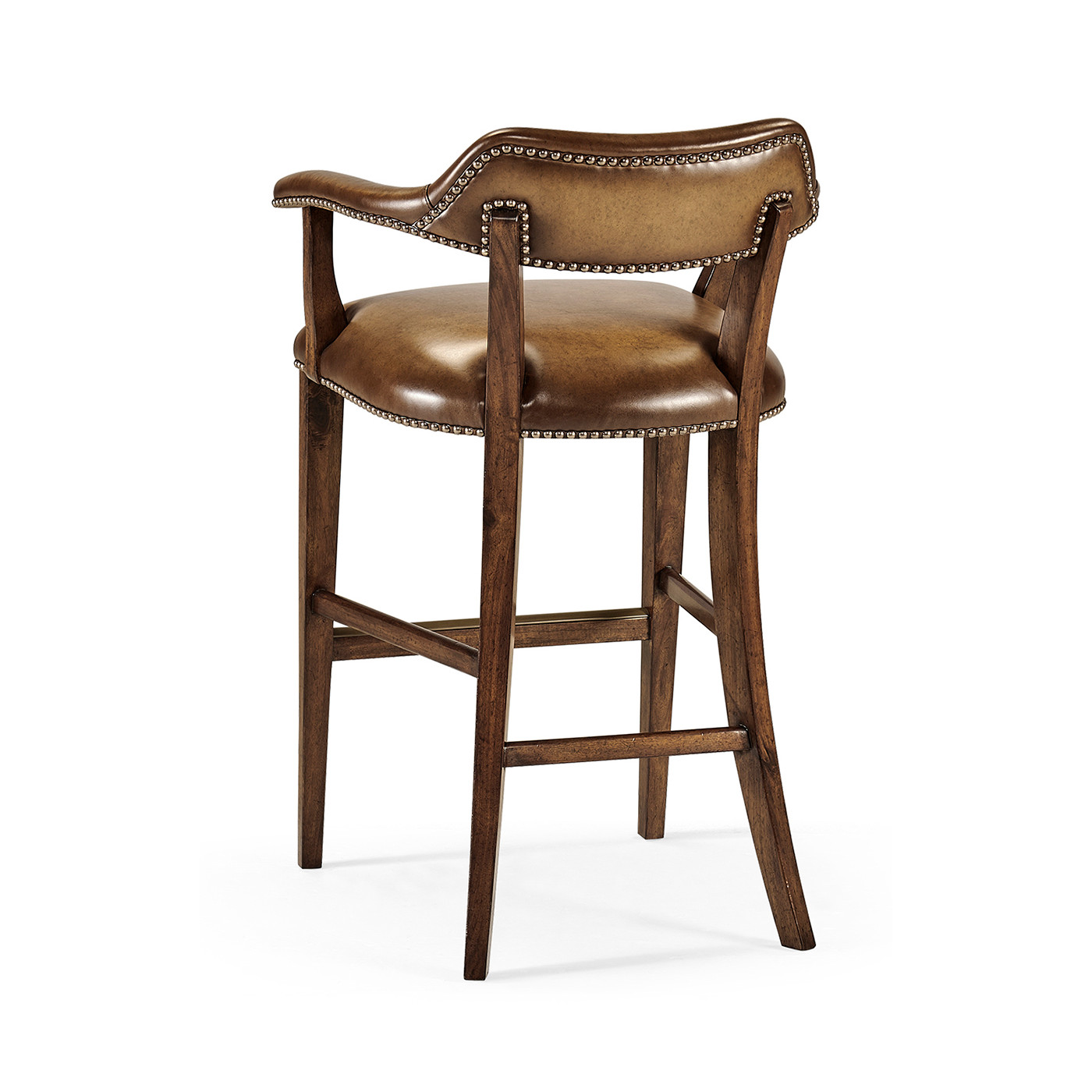 Walnut Upholstered Library Bar Stool