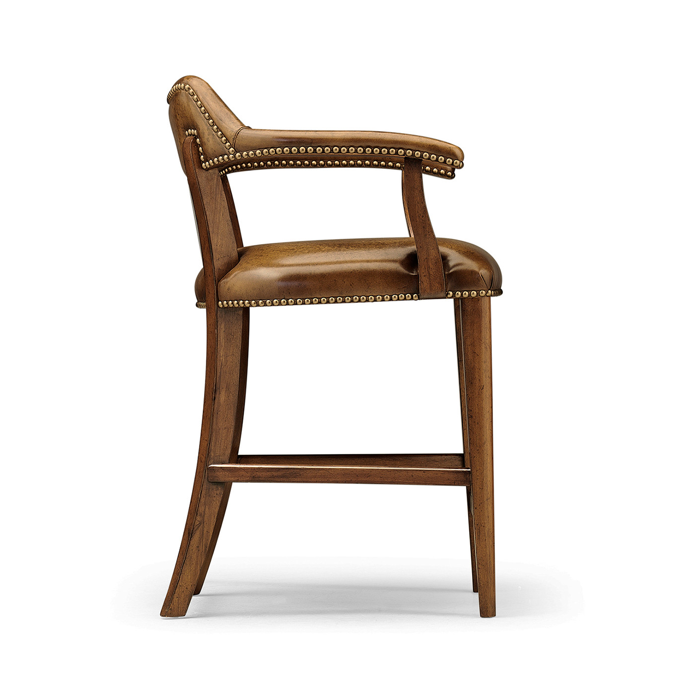 Walnut Upholstered Library Counter Stool