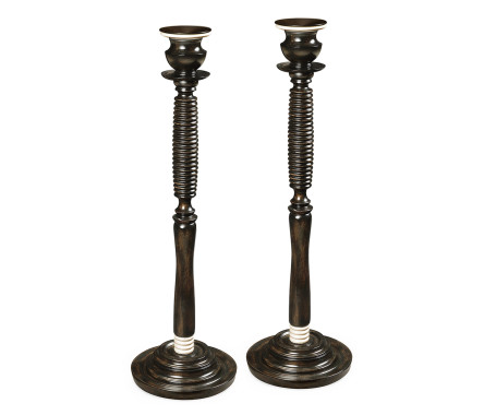 A Pair of Charcoal Candlesticks