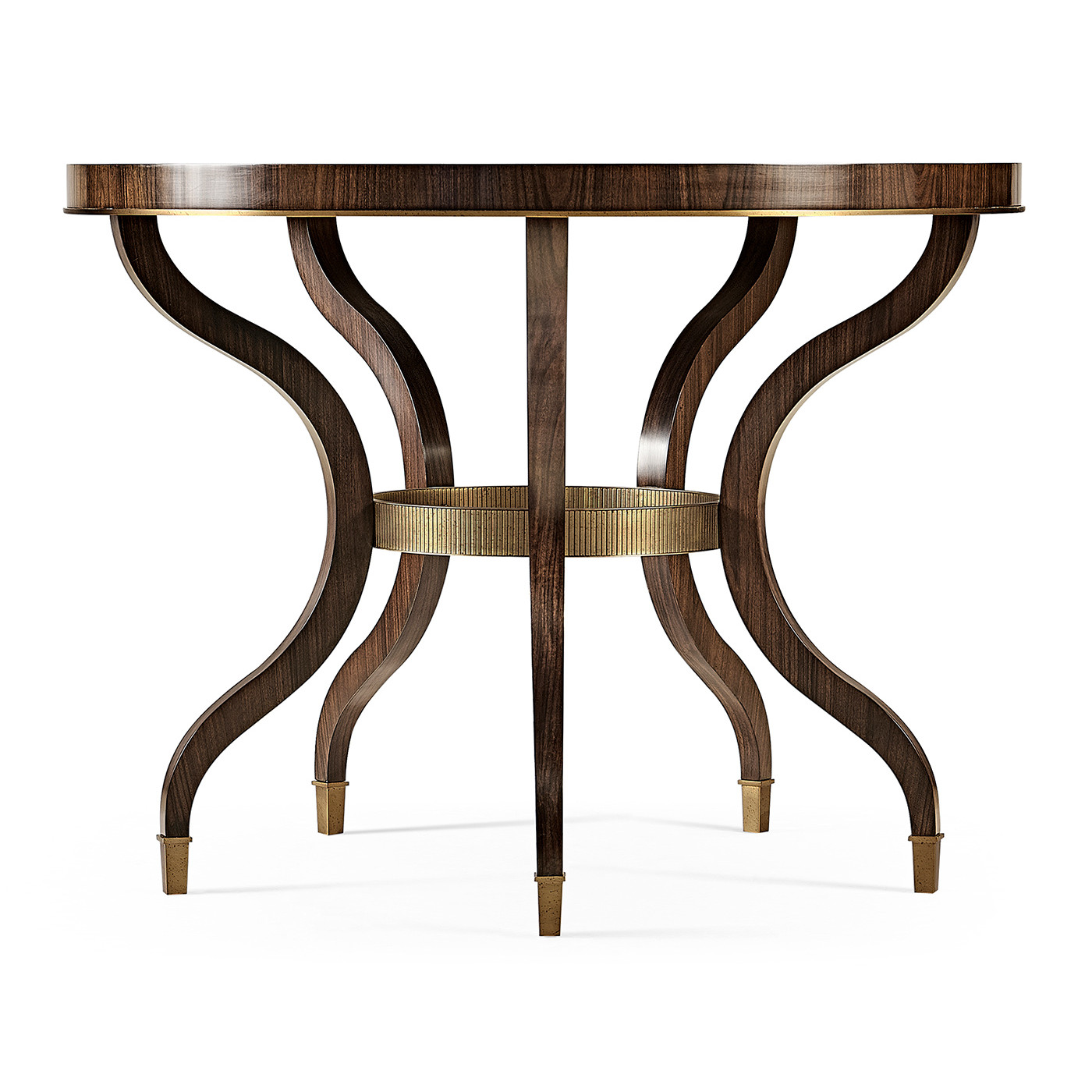 Round Dark Santos & Brass Centre Table