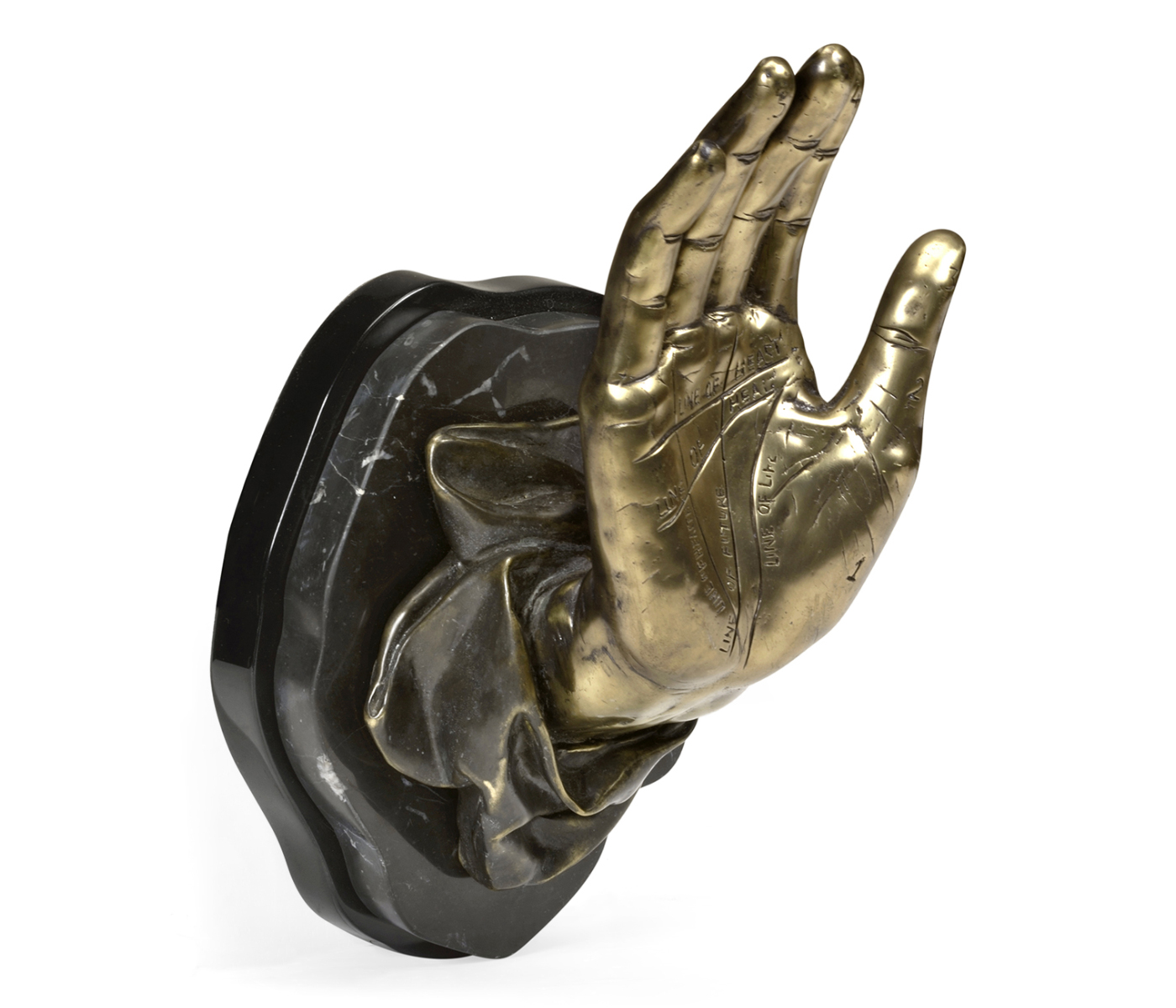Single Light Brass Open Face Palm