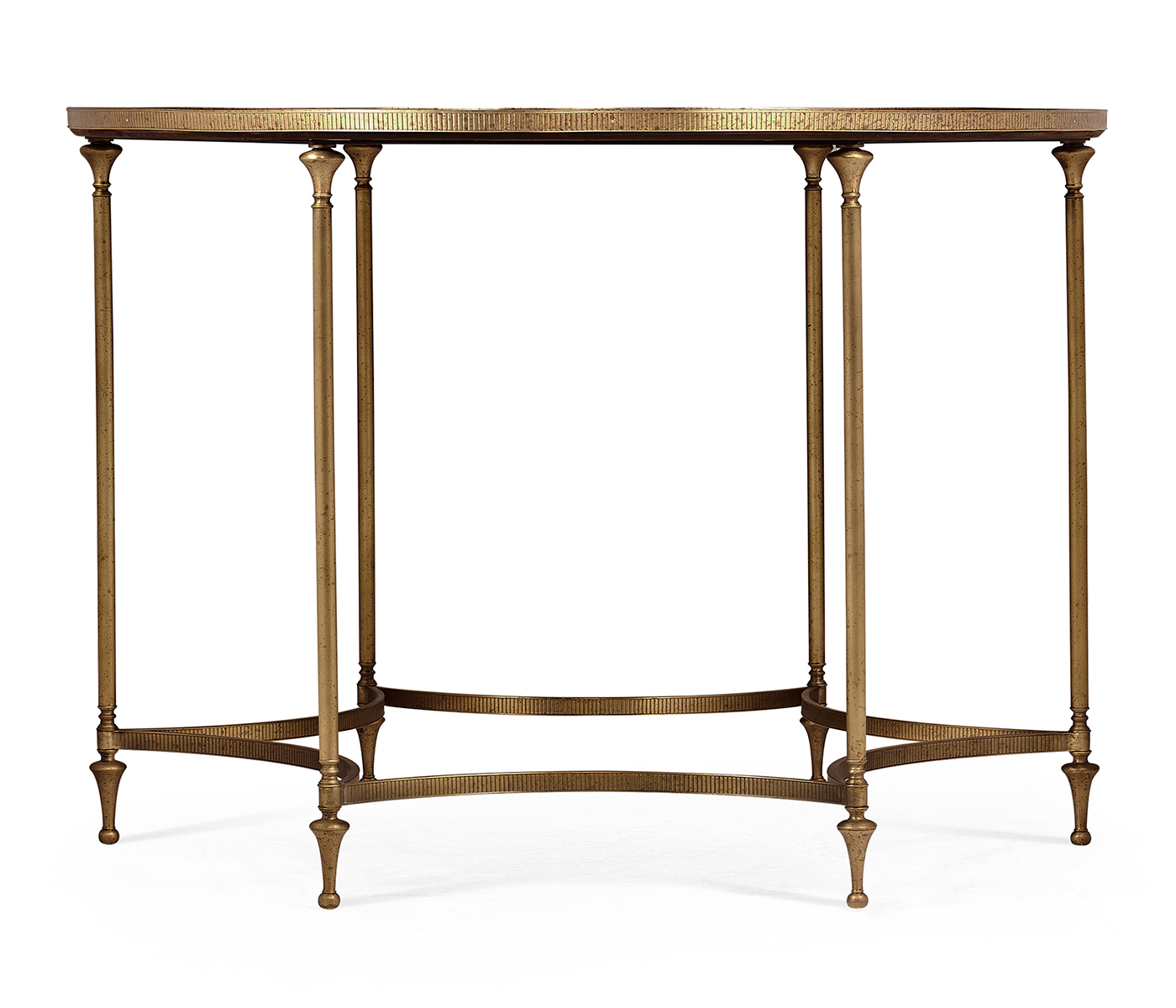Round Dark Santos & Brass Centre Table with Six Leg Base