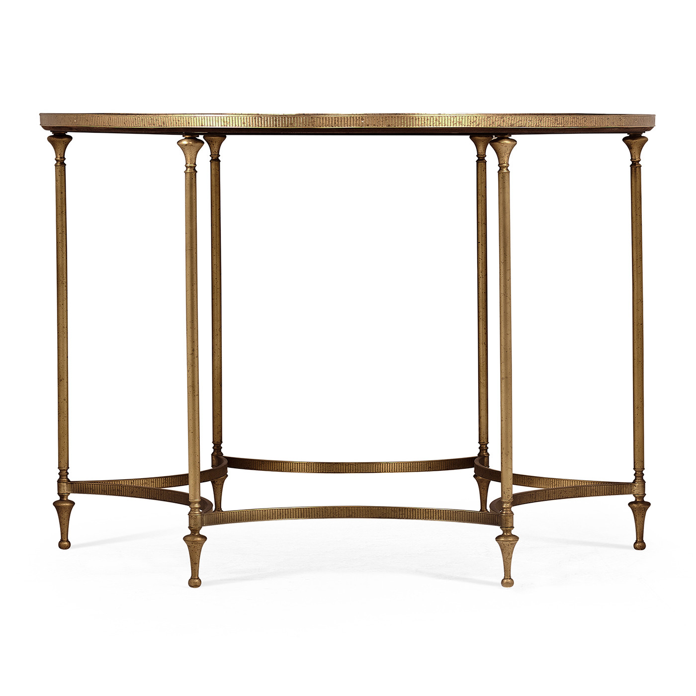 Round Dark Santos & Brass Centre Table with Six Leg Base