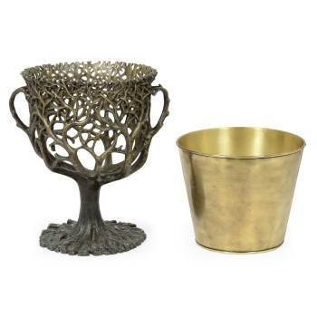 Light Dark Bronze Tree Planter
