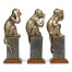 Three Antique Light Brown Brass Wise Monkeys