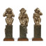 Three Antique Light Brown Brass Wise Monkeys