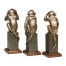 Three Antique Light Brown Brass Wise Monkeys