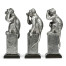 Three White Stainless Steel Wise Monkeys