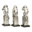 Three White Stainless Steel Wise Monkeys