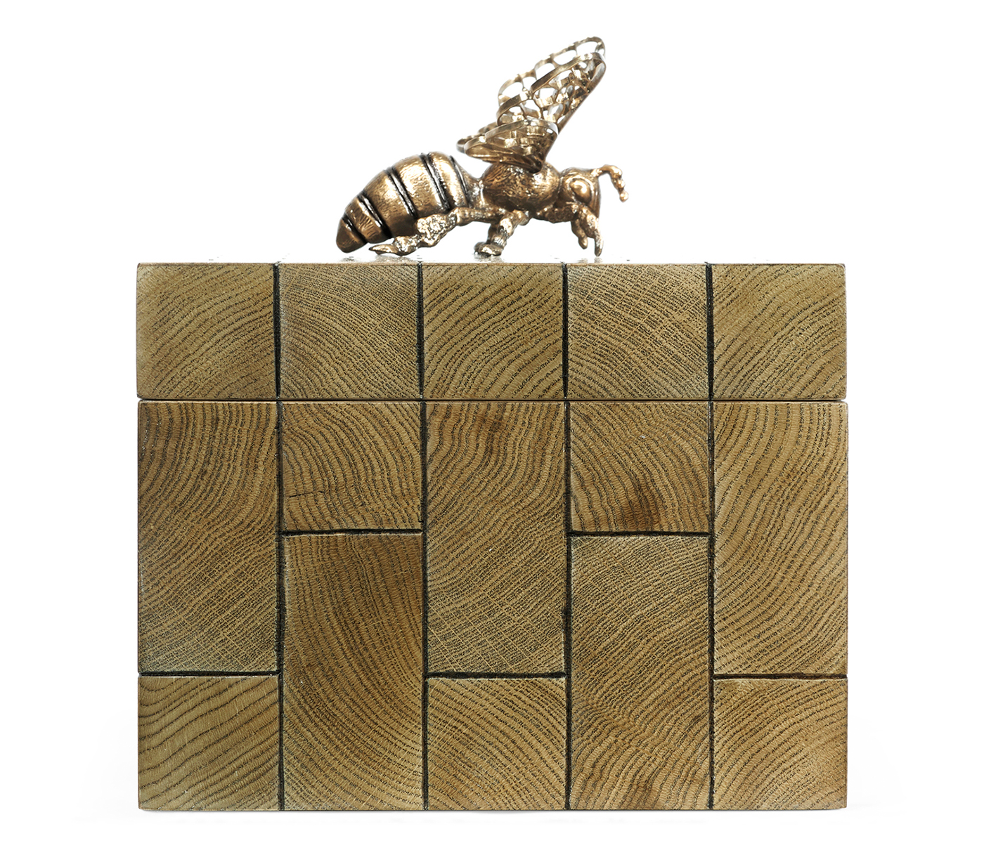 Rectangular Oyster Honeycomb Oak Bee Box