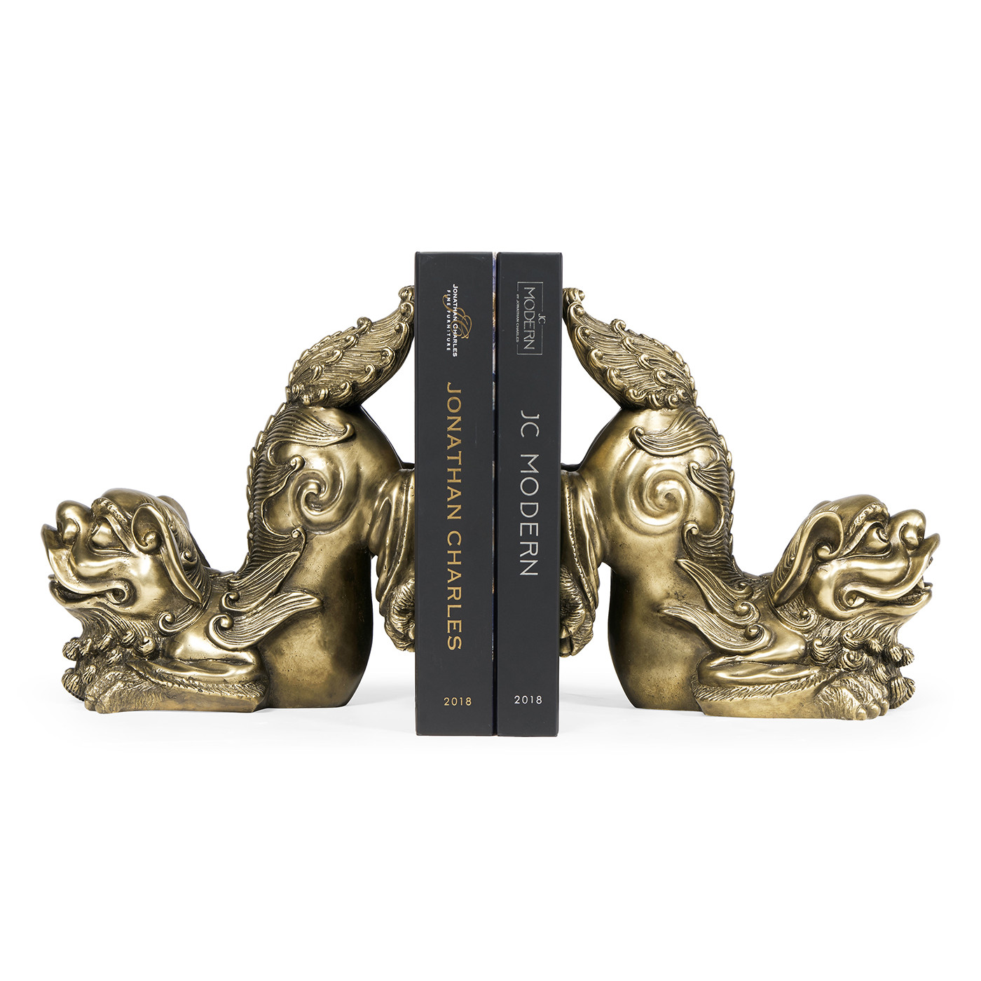Antique Brass Foo Dog Bookends