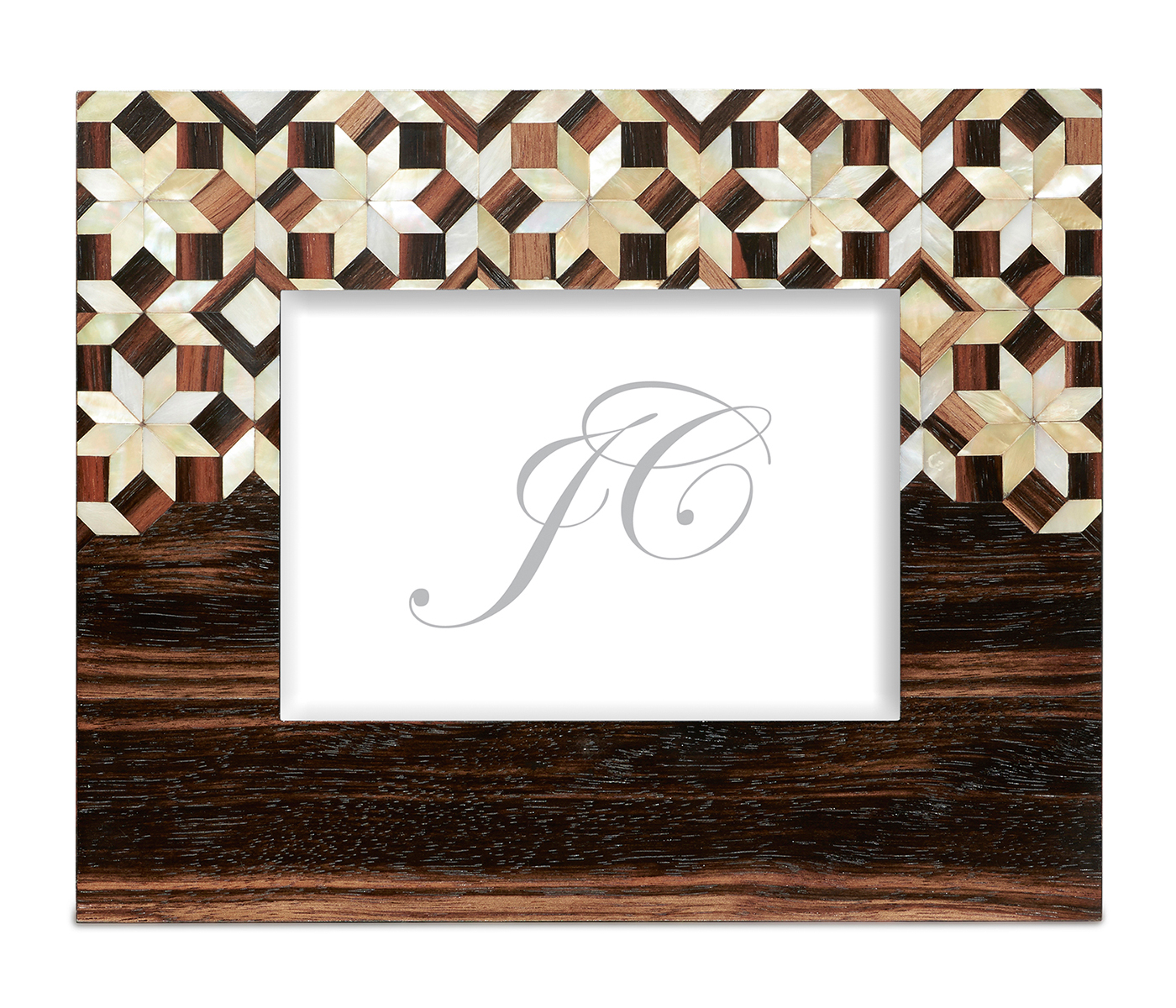 5x7 Horizontal Macassar Ebony & Mother of Pearl Mosaic Picture Frame