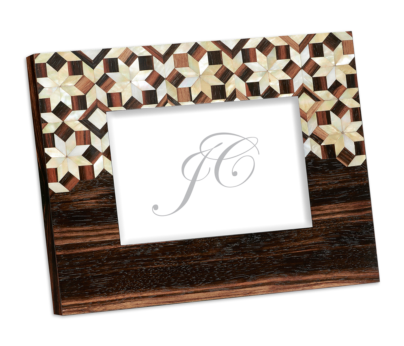 5x7 Horizontal Macassar Ebony & Mother of Pearl Mosaic Picture Frame