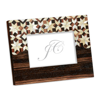 Horizontal Macassar Ebony & Mother of Pearl Mosaic Picture Frame (5