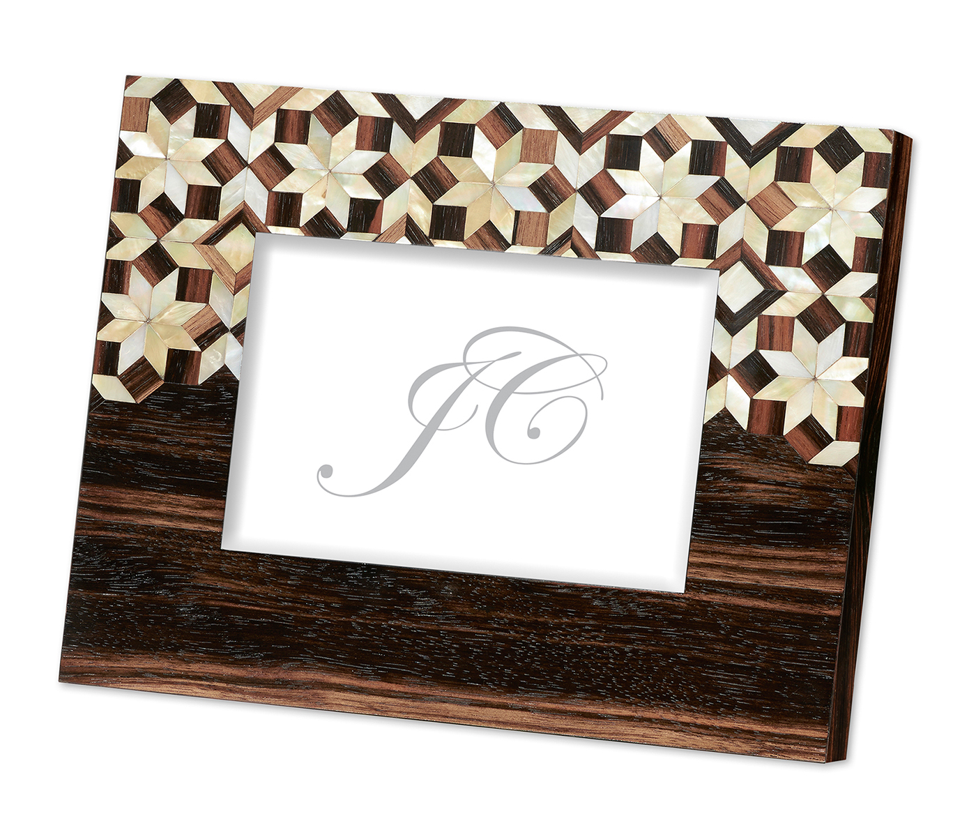 5x7 Horizontal Macassar Ebony & Mother of Pearl Mosaic Picture Frame