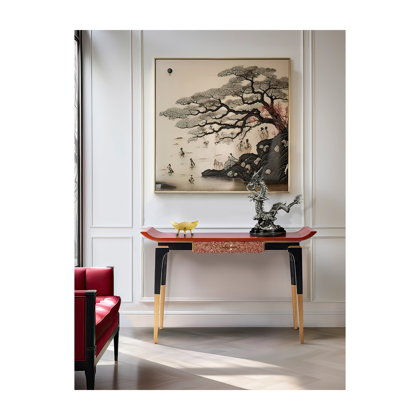 Horizontal Macassar Ebony & Mother of Pearl Mosaic Picture Frame (5