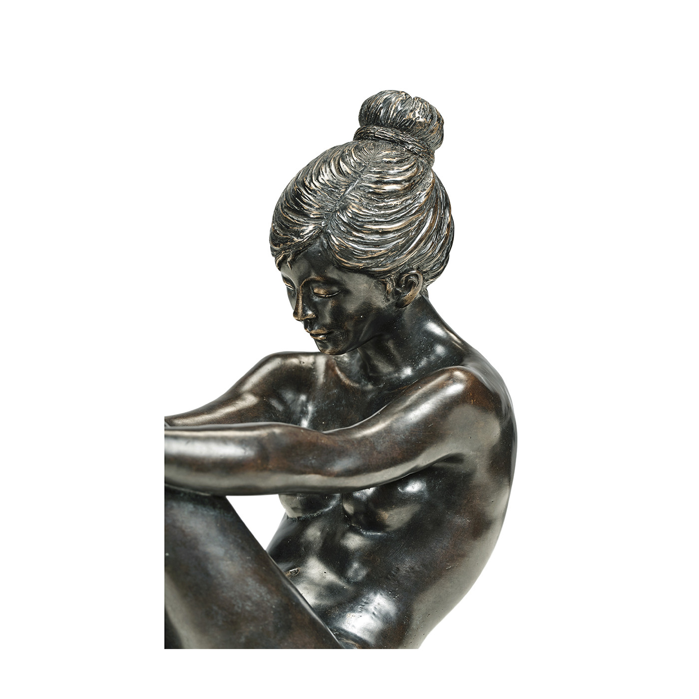 Set of Antique Dark Bronze Nude Girl Bookends