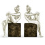 Set of White Brass Nude Girl Bookends