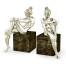 Set of White Brass Nude Girl Bookends