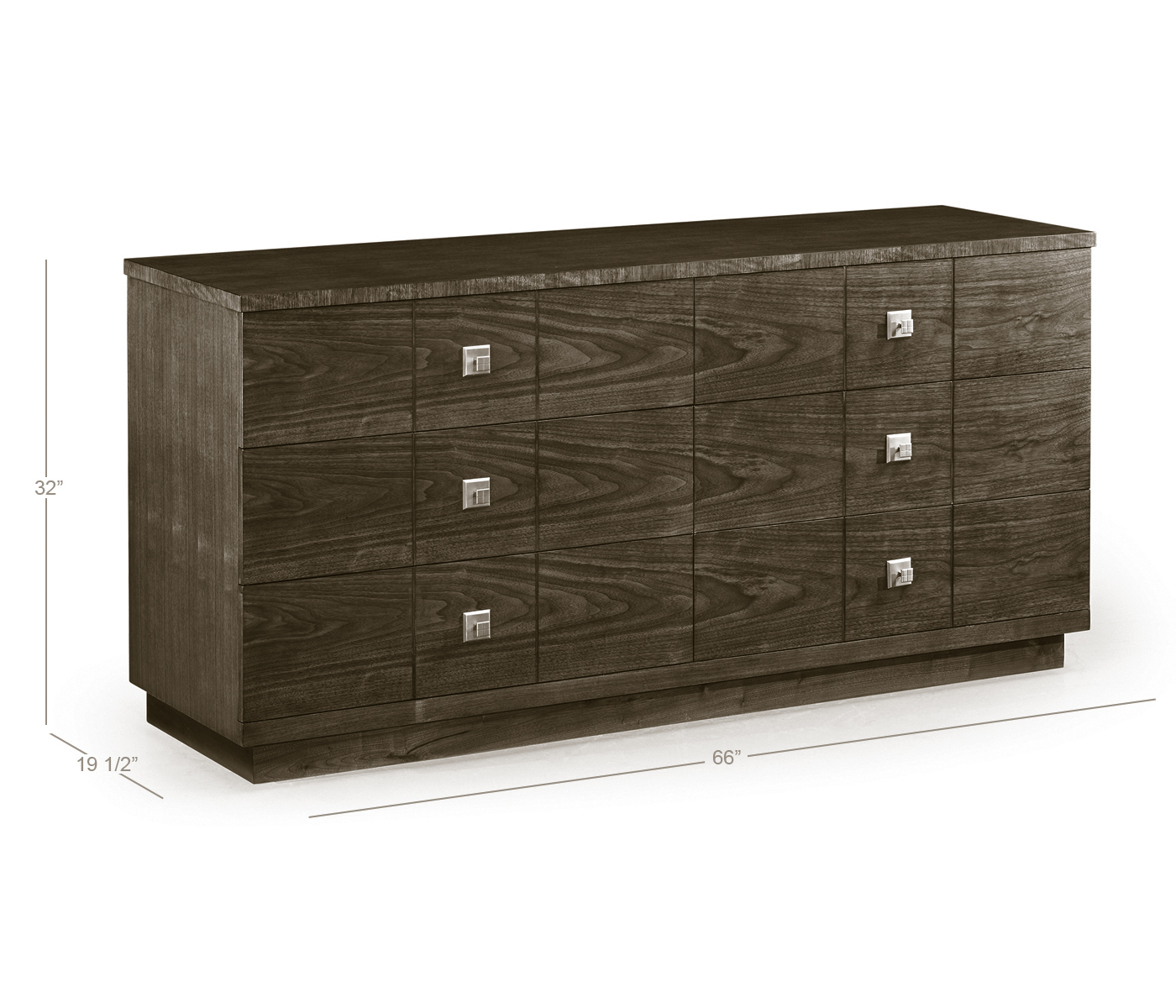 Berkley Walnut Dresser with Six Drawers