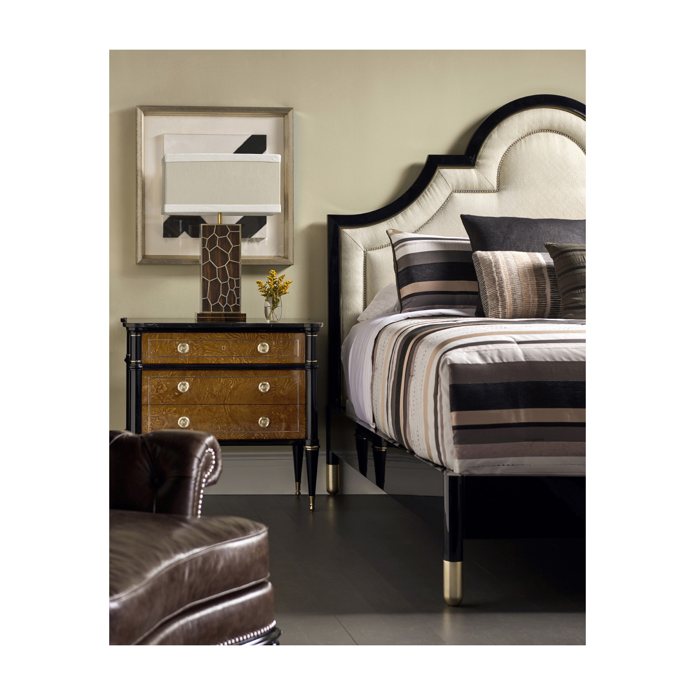 Madison Piano Black Cali King Bed