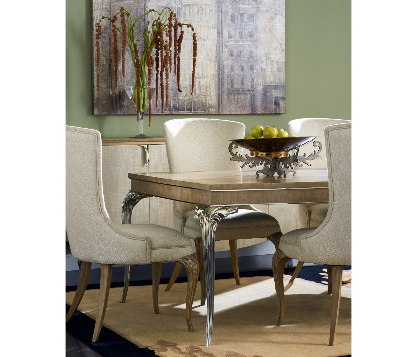 Rounded Rivoli Walnut Dining Arm Chair