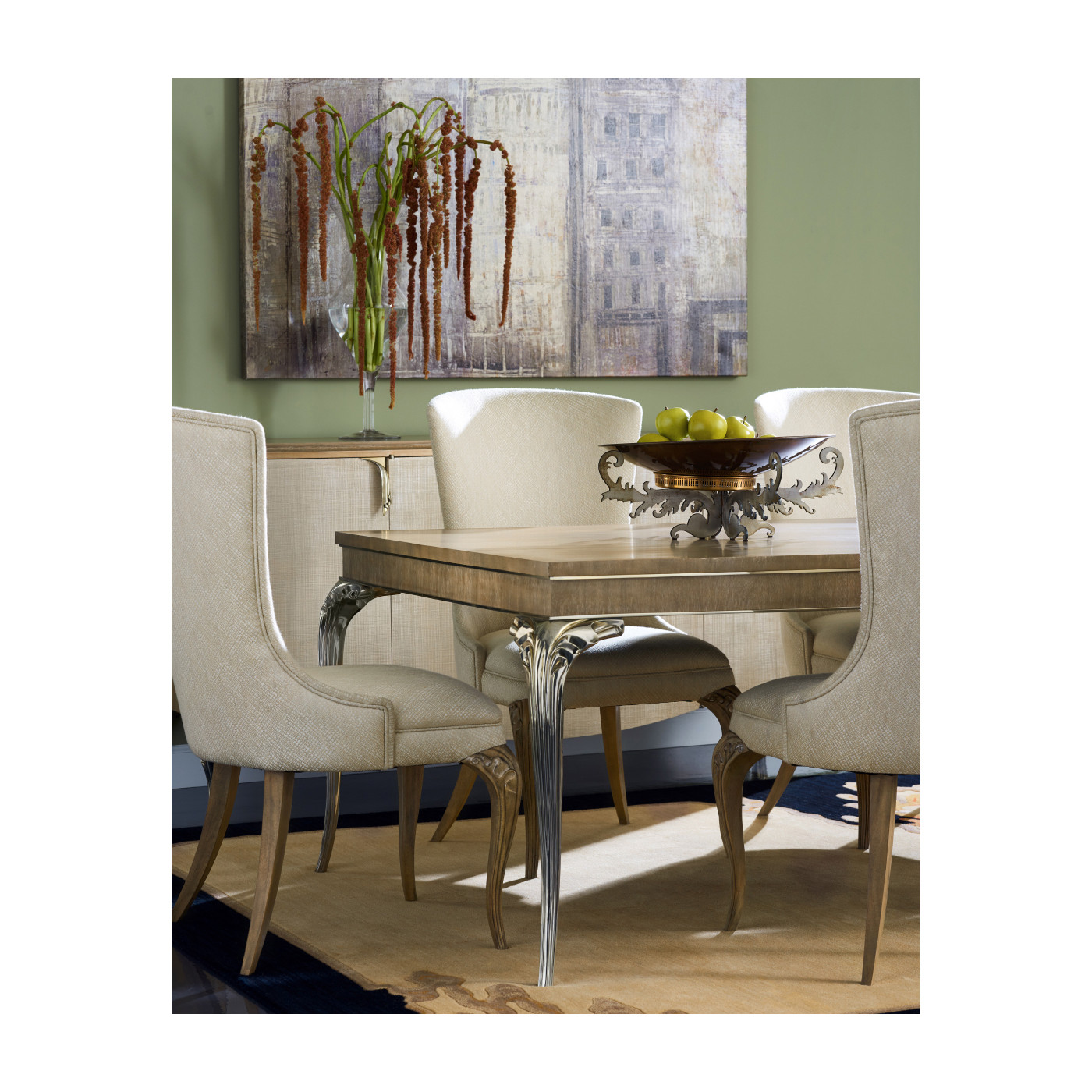 Rounded Rivoli Walnut Dining Arm Chair